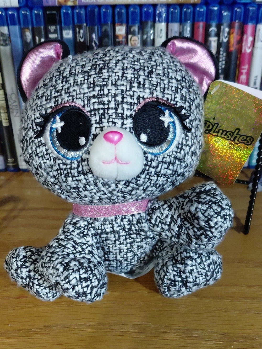 P.lushes Black & White Bear Plush with Pink Accents. Khloe O'Bearci